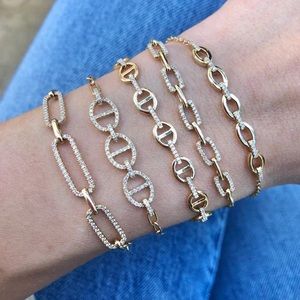 Jennifer Miller Diamond Chain Link Bracelet 14k